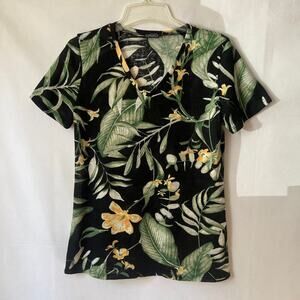 Vintage Y2K Clientele Top Womens Medium Floral Tropical Boho Cottagecore Beachy